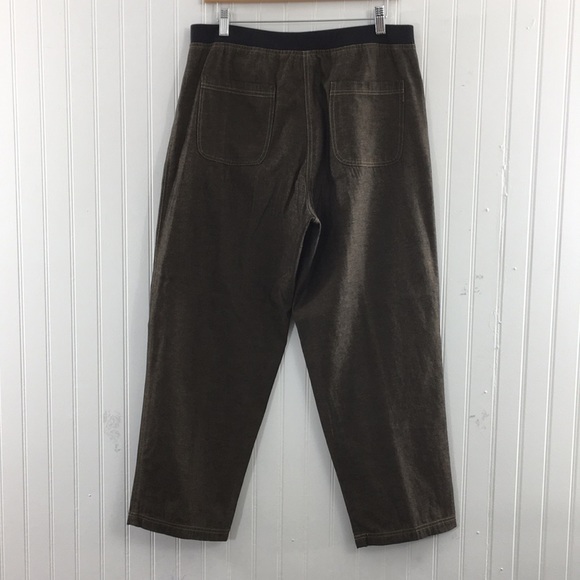 Usindo Brown Pants Floral Embroidered‎ Lagenlook Women Medium Boho Hippie Barrel - Picture 5 of 12